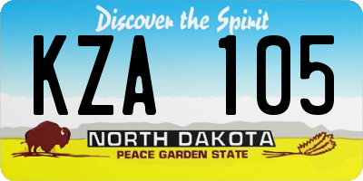 ND license plate KZA105