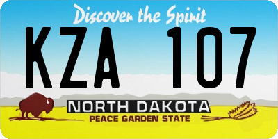 ND license plate KZA107