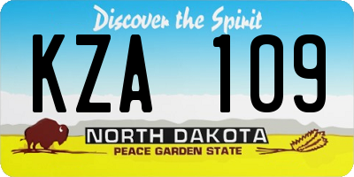 ND license plate KZA109
