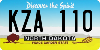 ND license plate KZA110
