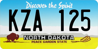 ND license plate KZA125