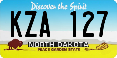 ND license plate KZA127