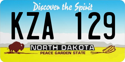 ND license plate KZA129