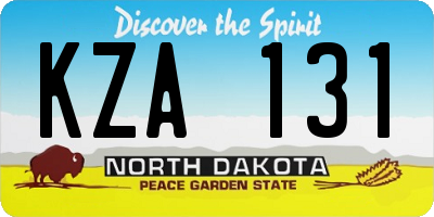 ND license plate KZA131