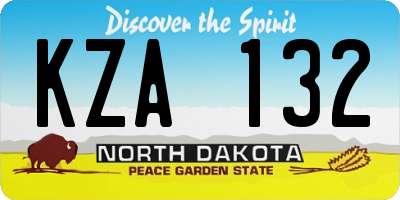 ND license plate KZA132