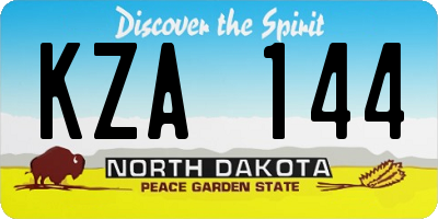 ND license plate KZA144
