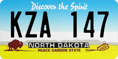 ND license plate KZA147