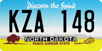 ND license plate KZA148