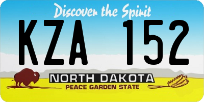 ND license plate KZA152