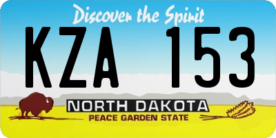 ND license plate KZA153