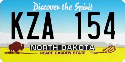 ND license plate KZA154