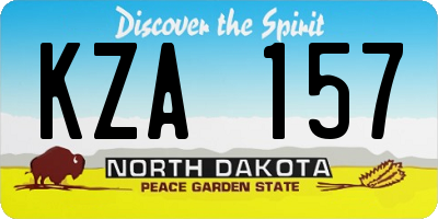 ND license plate KZA157
