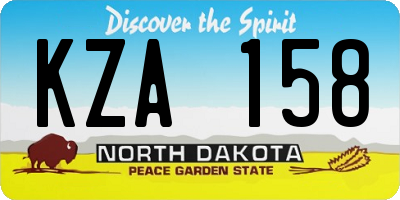 ND license plate KZA158