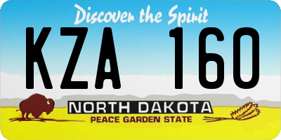 ND license plate KZA160