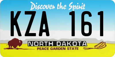 ND license plate KZA161