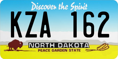 ND license plate KZA162