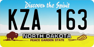 ND license plate KZA163