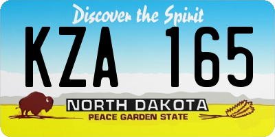 ND license plate KZA165