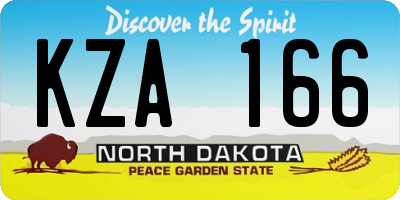 ND license plate KZA166