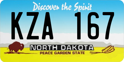 ND license plate KZA167