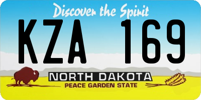ND license plate KZA169