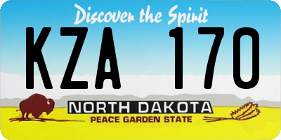 ND license plate KZA170