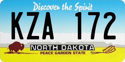 ND license plate KZA172