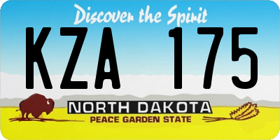 ND license plate KZA175