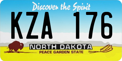 ND license plate KZA176