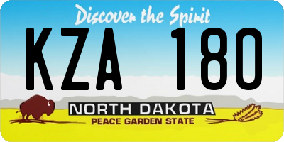ND license plate KZA180