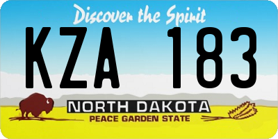 ND license plate KZA183