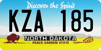 ND license plate KZA185