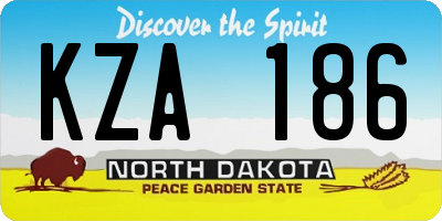 ND license plate KZA186