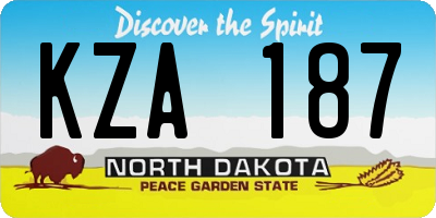 ND license plate KZA187