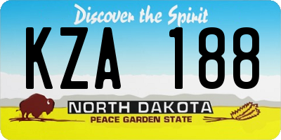 ND license plate KZA188