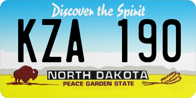 ND license plate KZA190