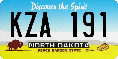 ND license plate KZA191