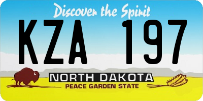 ND license plate KZA197