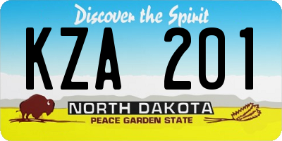 ND license plate KZA201