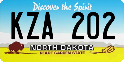ND license plate KZA202