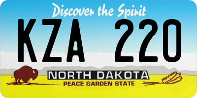 ND license plate KZA220