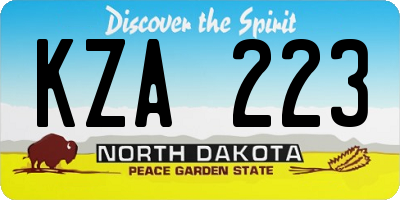 ND license plate KZA223