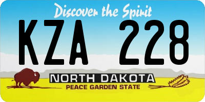 ND license plate KZA228