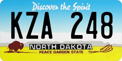 ND license plate KZA248
