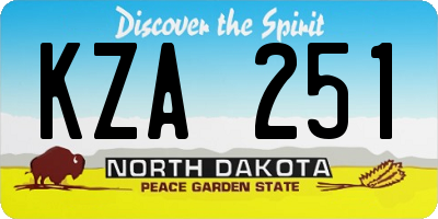 ND license plate KZA251