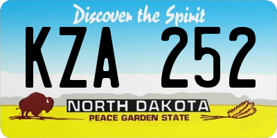 ND license plate KZA252