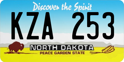 ND license plate KZA253
