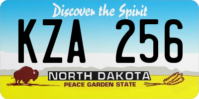 ND license plate KZA256