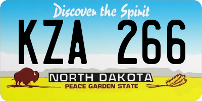 ND license plate KZA266