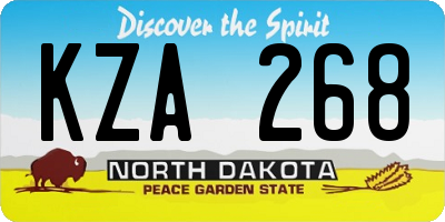 ND license plate KZA268